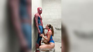 Black Spiderman fucks Ashley Aoky