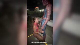 Black Spiderman fucks Ashley Aoky