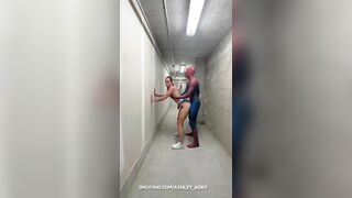 Black Spiderman fucks Ashley Aoky