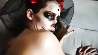 Petite Ghost Girl Fucks & Swallows