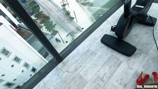 Dancer Fucked hard in the gym and balcony