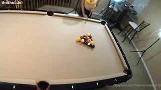 Petite amateur asian fucked while playing pool